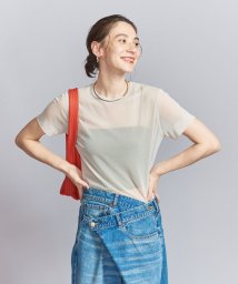 BEAUTY&YOUTH UNITED ARROWS(ビューティーアンドユース　ユナイテッドアローズ)/ポリエステルチュール ショートスリーブ Tシャツ/NATURAL