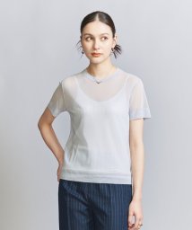 BEAUTY&YOUTH UNITED ARROWS(ビューティーアンドユース　ユナイテッドアローズ)/ポリエステルチュール ショートスリーブ Tシャツ/LT.BLUE