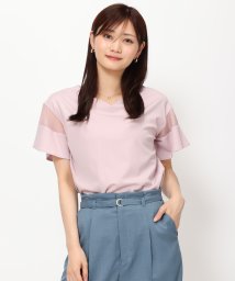 MISCH MASCH(ミッシュマッシュ)/ふわりと揺れる。大人可愛い。【2024春夏新作】シアーフレア袖Tシャツ/MM428204/ピンク