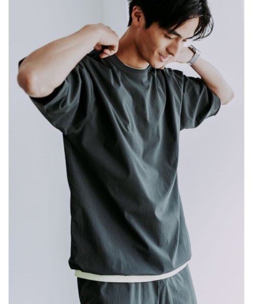 green label relaxing(グリーンレーベルリラクシング)/WONDER CLOTH Tシャツ －ストレッチ・接触冷感－/DK.GRAY
