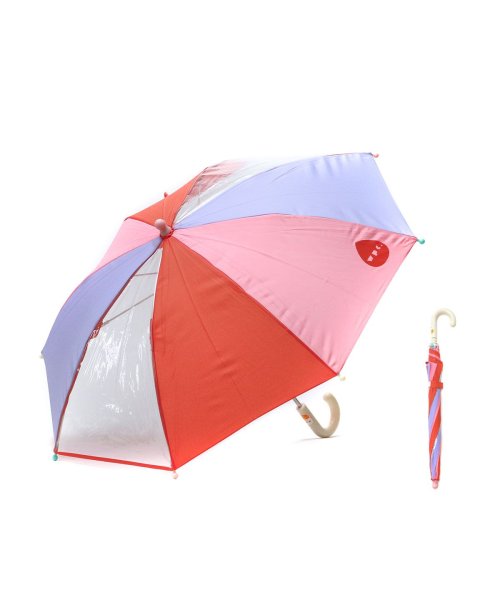 Wpc．(Wpc．)/Wpc. 傘 小学生 幼稚園 キッズ ダブリュピーシー 雨傘 可愛い 長傘 軽量 ビニール傘 45cm 手開き クレイジーパターンアンブレラ WKN0345/ピンク