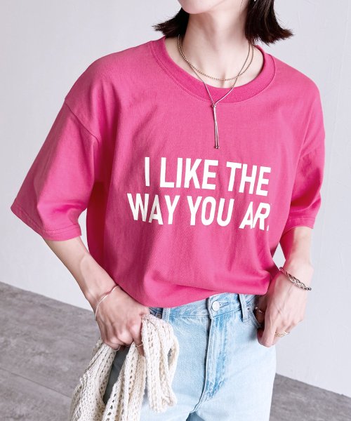 reca(レカ)/フロントロゴカラーTシャツ(R24135－k)/ピンク