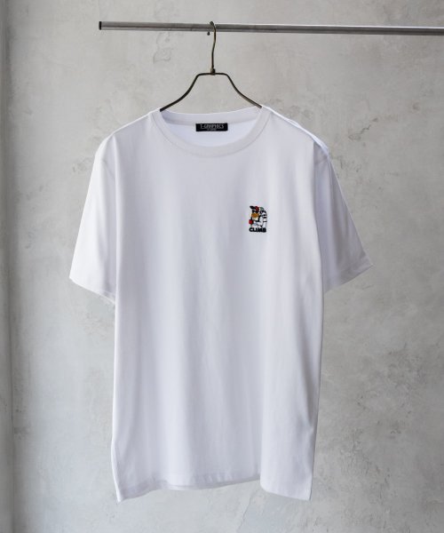 MAC HOUSE(men)(マックハウス（メンズ）)/T－GRAPHICS ティーグラフィックス 髭サガラ刺繍Tシャツ MC24－707－21T/ホワイト
