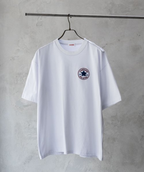 MAC HOUSE(men)(マックハウス（メンズ）)/CONVERSE コンバース ワンポイント刺繍Tシャツ 4273－0535/ホワイト