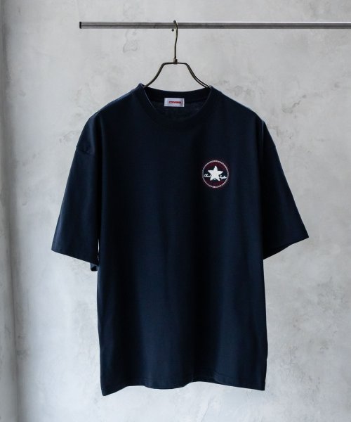 MAC HOUSE(men)(マックハウス（メンズ）)/CONVERSE コンバース ワンポイント刺繍Tシャツ 4273－0535/ネイビー