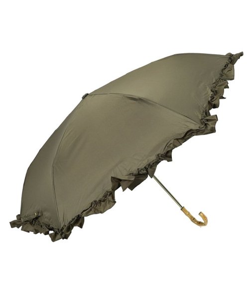 pinktrick(ピンクトリック)/pinktrick ピンクトリック 日傘 折りたたみ 完全遮光 軽量 晴雨兼用 3段 雨傘 まるい レディース 50cm 遮光率100% UVカット 紫外線対策/オリーブ