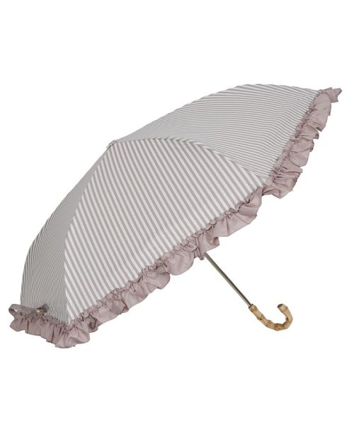 pinktrick(ピンクトリック)/pinktrick ピンクトリック 日傘 折りたたみ 完全遮光 軽量 晴雨兼用 3段 雨傘 まるい レディース 50cm 遮光率100% UVカット 紫外線対策/グレージュ
