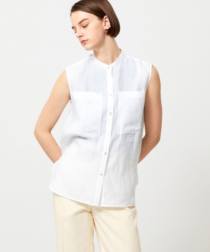 BEIGE 【Precious 8月号掲載】 BASILE / バンドカラーシャツ WHITE 2 BEIGE 【Precious 8月号掲載】 BASILE / バンドカラーシャツ WHITE 2