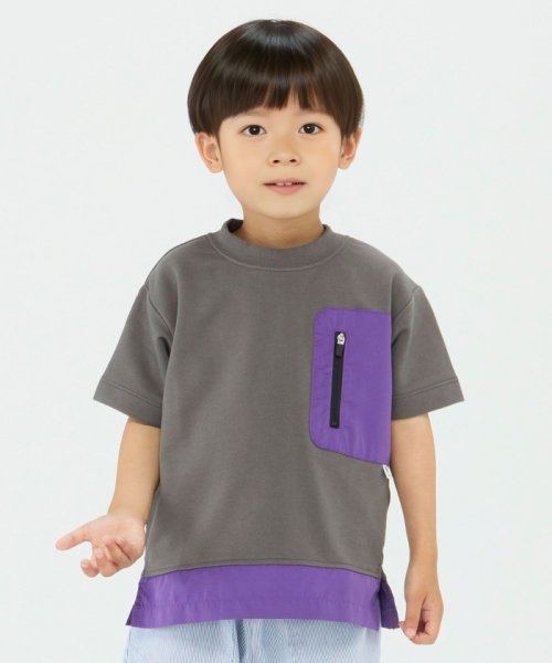 SHIPS Colors  KIDS(シップスカラーズ　キッズ)/SHIPS Colors:コンビネーション ポケット TEE (80~130cm)/ダークグレー