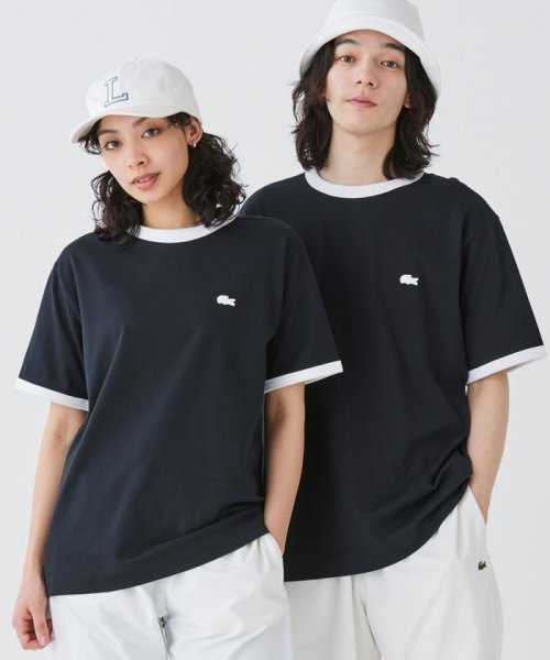 LACOSTE Mens(ラコステ　メンズ)/【オンライン限定】LACOSTE ワンポイントロゴ リンガーTシャツ/ブラック