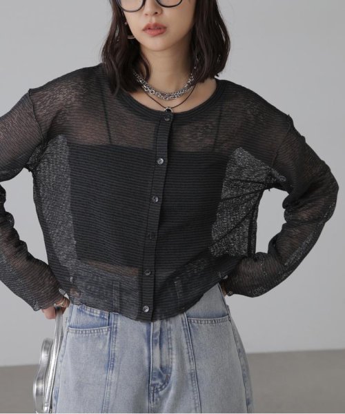 前後2wayシアーボーダーカットソーカーディガン 人気・おすすめ｜使いやすい・旅行におすすめ 品質保証 全国発送 在庫限り