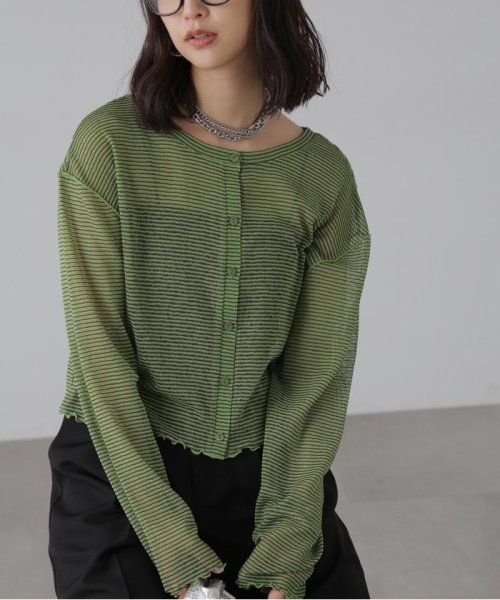 前後2wayシアーボーダーカットソーカーディガン 人気・おすすめ｜使いやすい・旅行におすすめ 品質保証 全国発送 在庫限り