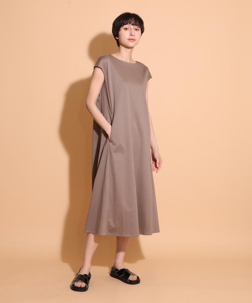 スーピマコットンフレンチスリーブワンピース 