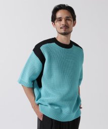 LHP(エルエイチピー)/CULLNI/クルニ/Bi Color Mesh Knit Crewneck Short Sleeve/グリーン