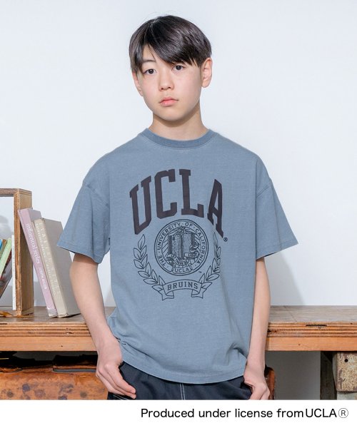 GLAZOS(グラソス)/【UCLA】コットン・半袖カレッジプリントTシャツ/ライトブルー
