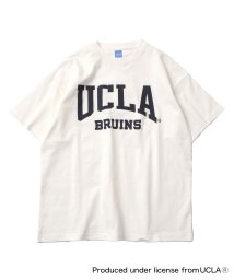 GLAZOS(グラソス)/【UCLA】コットン・フロントUCLAロゴ半袖Tシャツ/ホワイト