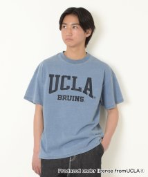 GLAZOS(グラソス)/【UCLA】コットン・フロントUCLAロゴ半袖Tシャツ/ライトブルー