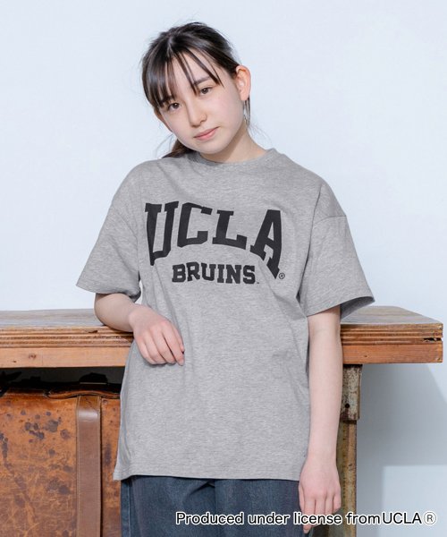 GLAZOS(グラソス)/【UCLA】コットン・フロントUCLAロゴ半袖Tシャツ/トップグレー