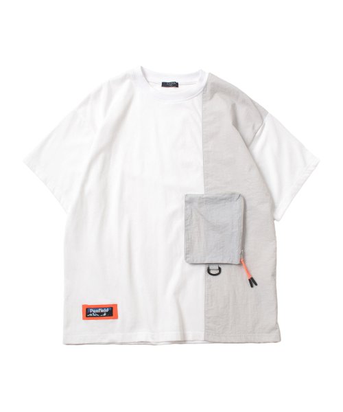 GLAZOS(グラソス)/【Penfield】【防汚加工】異素材切り替えデザイン半袖Tシャツ/ホワイト