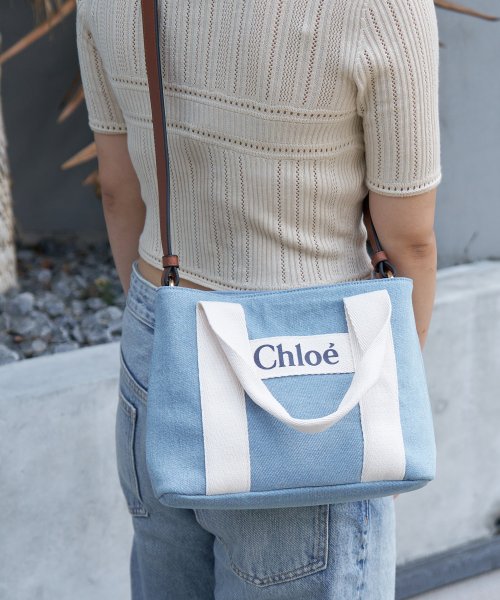 Chloe(クロエ)/Chloe クロエ LOGO SHOULDER BAG 大人もOK♪ ロゴ ショルダー バッグ /ブルー