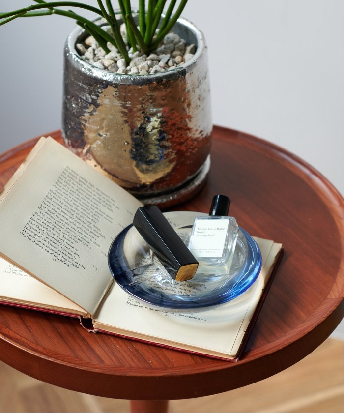 ボヘミアハンドメイドカットガラス 灰皿とトレーセット