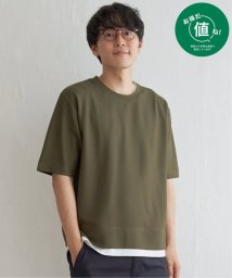 ikka/【吸水速乾】ドライ鹿の子5分袖レイヤードTシャツ/505892362