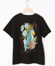 ScoLar/南国の鳥と花柄プリントTシャツ/506125571