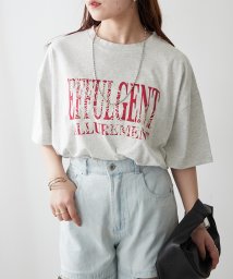 NICE CLAUP OUTLET/フラワー&ロゴプリントTシャツ　ゆったり/506126461
