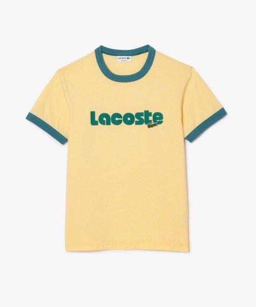 LACOSTE Mens(ラコステ　メンズ)/ネームプリントトリムTシャツ/オレンジ