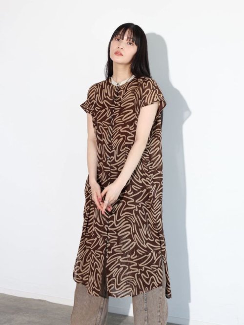 ウェーブペイントシアーワンピース 