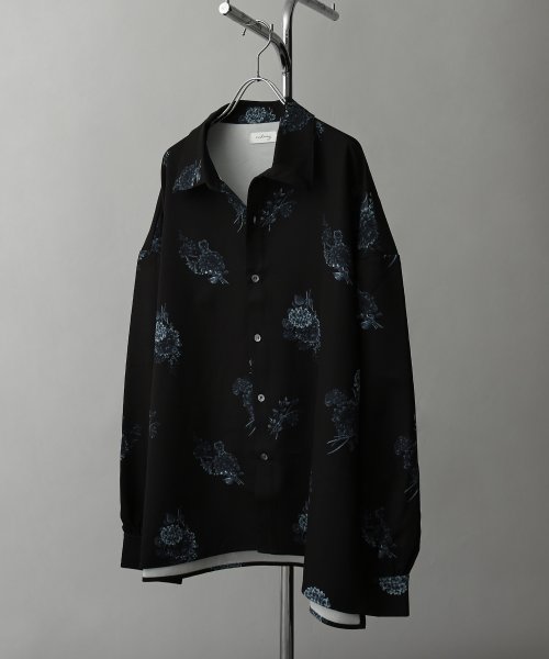 Nilway(ニルウェイ)/Assorted design pattern shirt/ブラック系4