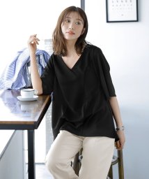 STYLE DELI/【Made in JAPAN】カットジョーゼット５分袖フレアブラウス/506170894