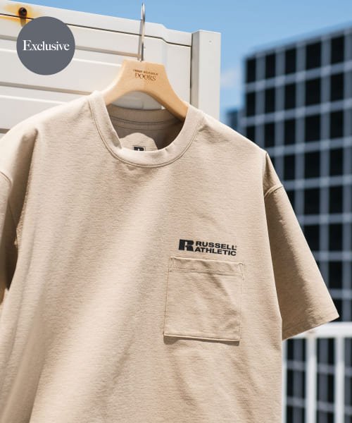 URBAN RESEARCH DOORS(アーバンリサーチドアーズ)/【予約】『別注』RUSSELL ATHLETIC×DOORS　DRY－POWER S/S T－shirts/BEIGE