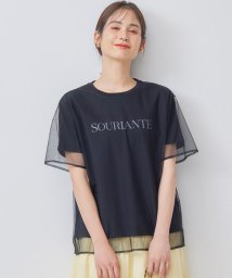 KUMIKYOKU（LARGE SIZE）/【WEB限定】チュールレイヤードロゴTシャツ/506174254