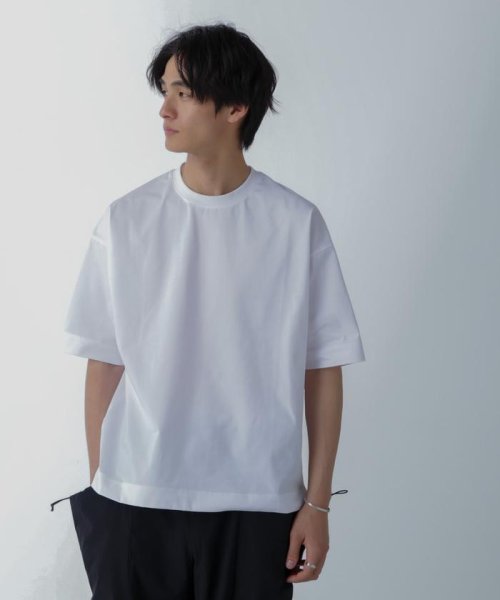 nano・universe(ナノ・ユニバース)/ドライジャージー ワイドTシャツ 半袖(セットアップ可)/ホワイト