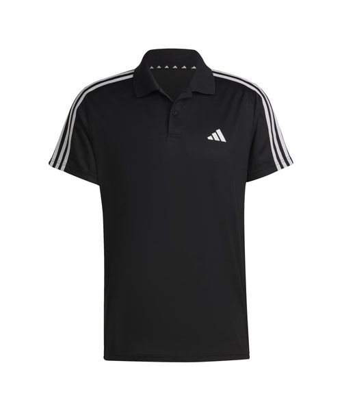 adidas(adidas)/M TR－ES ピケ 3S ポロシャツ/ブラック/ホワイト