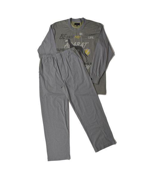 アダバット adabat ルームウェア 部屋着 パジャマ セットアップ ナイトウェア メンズ 前開き 上着 チャコール ネイビー 0228－95 アダバット adabat
