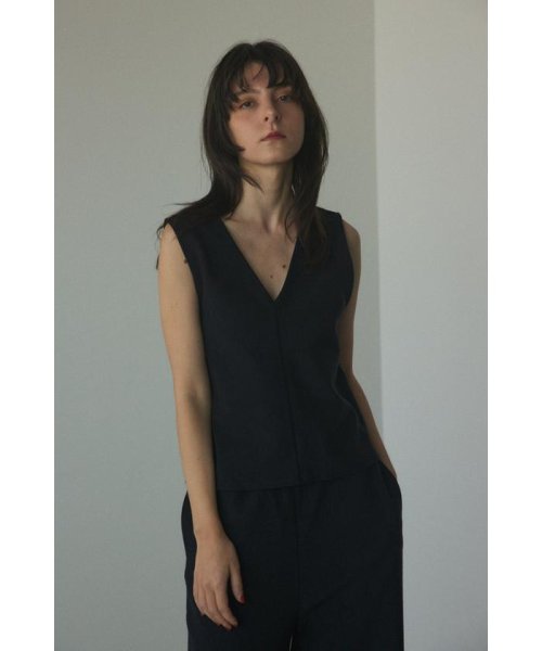 BLACK BY MOUSSY(ブラックバイマウジー)/pile v neck tops/BLK