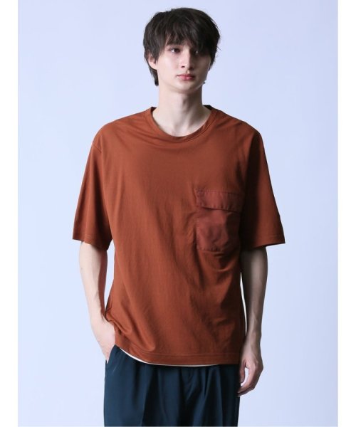 semanticdesign(セマンティックデザイン)/KAITEKI+ クルーネック半袖Tシャツ&タンクトップ アンサンブル/オレンジ
