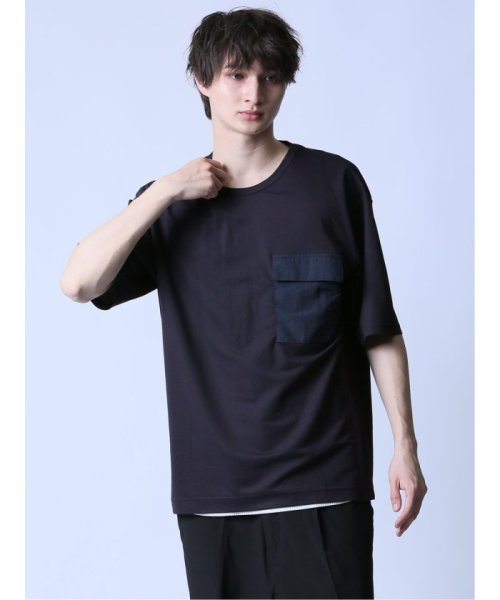 semanticdesign(セマンティックデザイン)/KAITEKI+ クルーネック半袖Tシャツ&タンクトップ アンサンブル/ネイビー