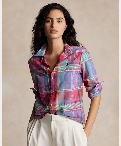 リラックスド フィット チェック コットン シャツ Cotton TM