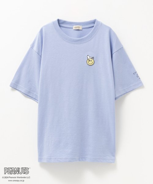 MAC HOUSE(kid's)(マックハウス（キッズ）)/PEANUTS SNOOPY ワンポイント刺繍Tシャツ 335157202－A/ブルー