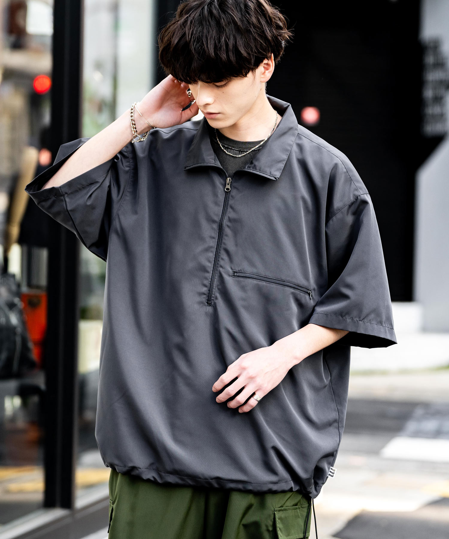 ラフロッグ モックネック サイズMグリーン （LOCAL GOLF 24ss