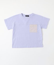 COMME CA ISM KIDS(コムサイズム（キッズ）)/速乾 胸ポケット バックロゴ 半袖Tシャツ/ラベンダー