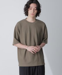 nano・universe/リンクスジャガードコンビTシャツ 半袖/506077401