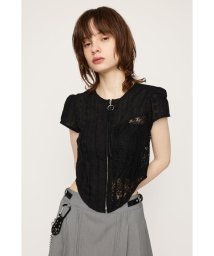 SLY/CAP SLEEVE ZIP LACE トップス/506183699