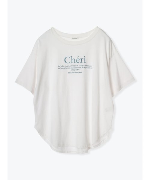 Re-J＆SUPURE(リジェイアンドスプル)/【接触冷感】Cheriロゴ刺繍Tシャツ/白