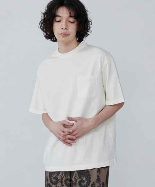 coen(coen)/ピグメントポケットTシャツ/OFFWHITE
