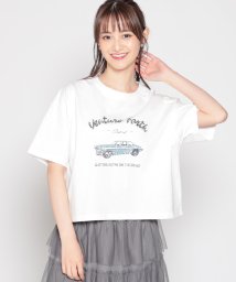 Honeys(ハニーズ)/ロゴプリントＴシャツ トップス Tシャツ レディース 白 ロゴ プリント 半袖 /ホワイト