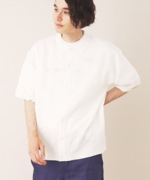 Dessin(デッサン)/柄編みニットシャツ/ホワイト（001）